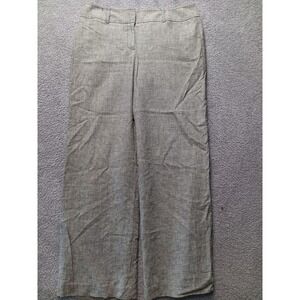 Ann Taylor Women's Linen Blend Dress Pants Gray Signature Fit Size 6 Straight